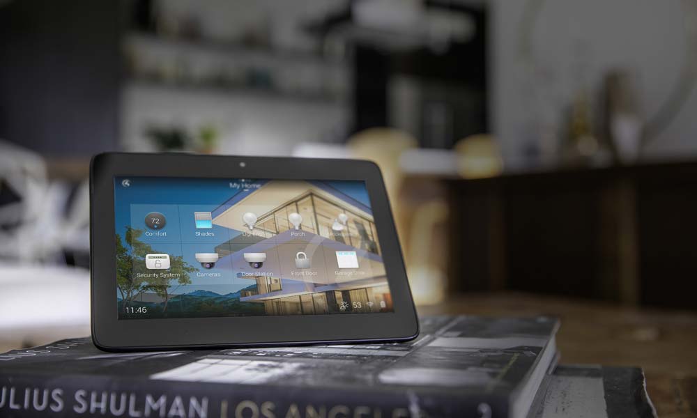 Control4 touchpad on books