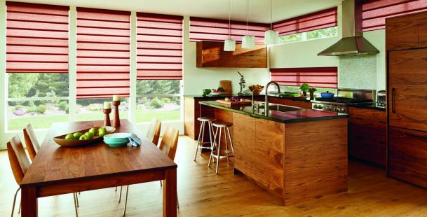 hunter douglas shades in kitchen